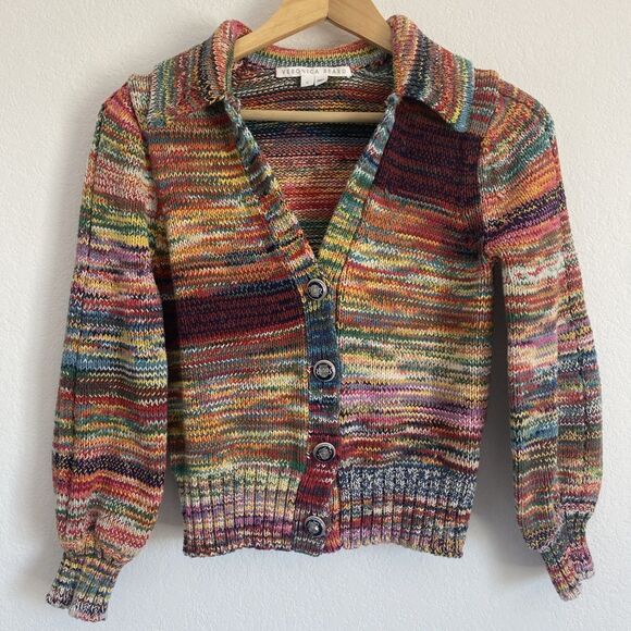 veronica beard Sweaters - Veronica Beard Cardigan Colorful Organic Cotton Short Knit Sweater Top Sz S